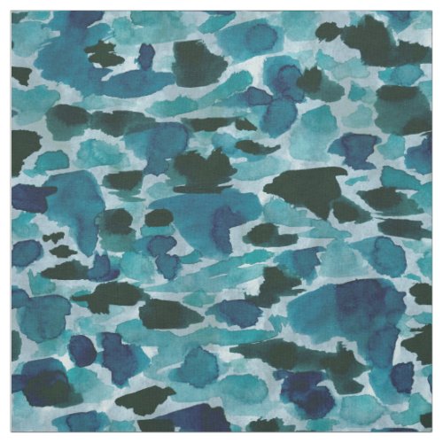 CAMO BLAMO Blue Watercolor Camouflage Fabric