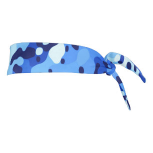 Camo Blue Abstract Pattern Tie Headband