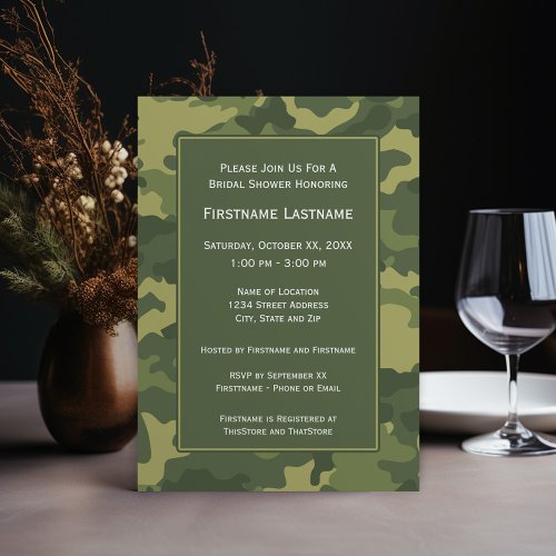 Camo Bridal Shower or Engagement Party Invitation