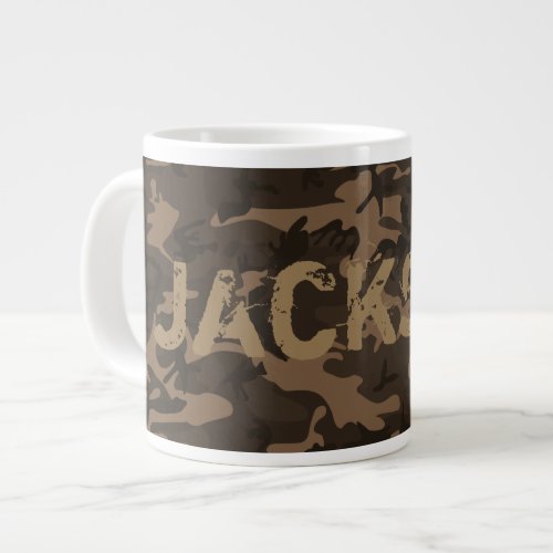 Camo Brown Personalized Giant Coffee Mug