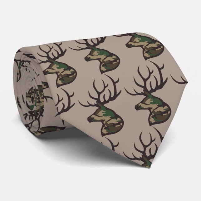 Camo Buck Neck Tie (Rolled)