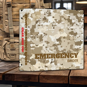 Camo Bugout Readiness 3 Ring Binder