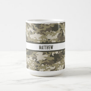 Camo, camoflauge, Browns, Greens Personalized Coffee Mug