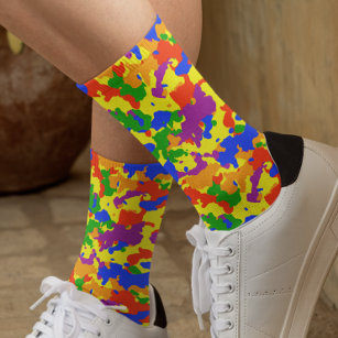Camo Camouflage Fun Rainbow Socks