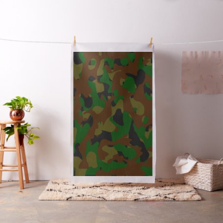 Brown and Green Camo Military Fabric | Zazzle