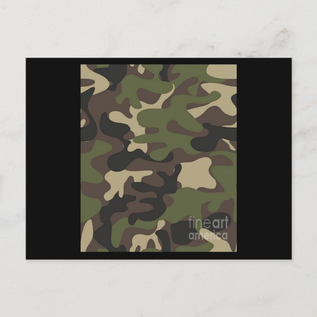 Camo Camouflage Pattern Postcard (Front)