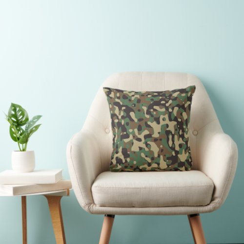 Camo camouflage pattern throw pillow