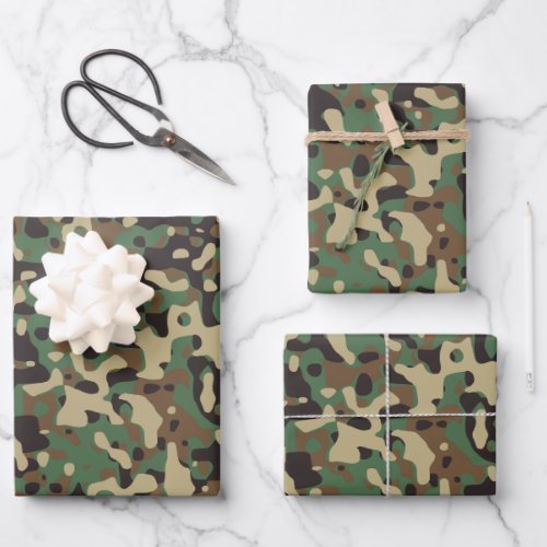 Camo camouflage pattern wrapping paper sheets
