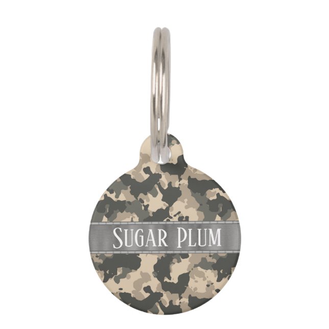 Camo Camouflage Pet Dog Cat Lost Id Tag (Front)