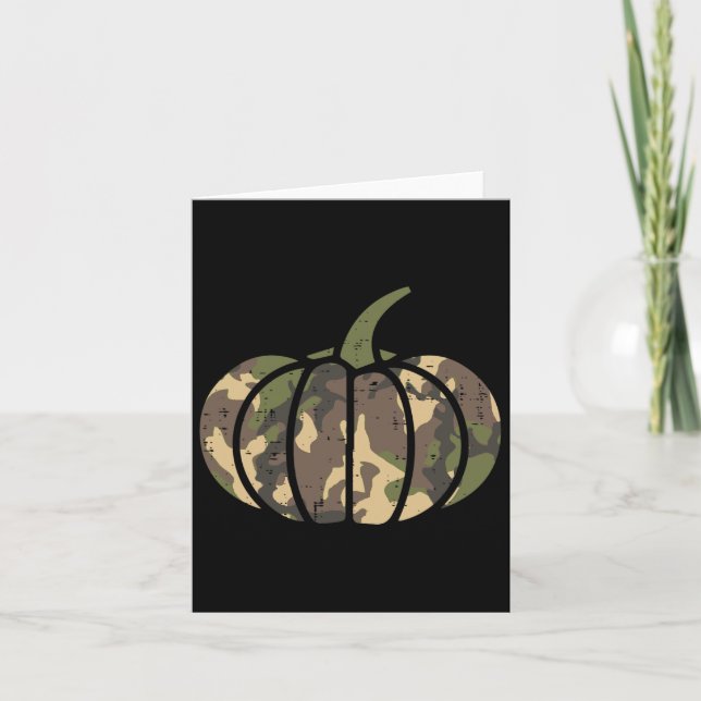 Camo Camouflage Pumpkin Halloween Costume Men Wome Card (Front)