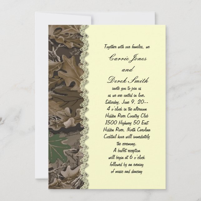 Camo Camouflage Wedding Invitation (Front)