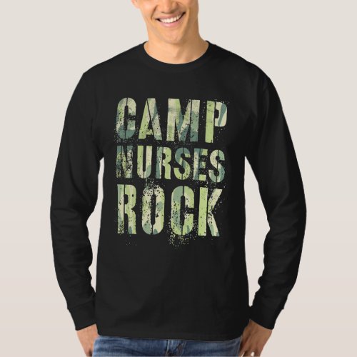 Camo Camp Nurses Do Rock Camping Medical Squad Med T_Shirt