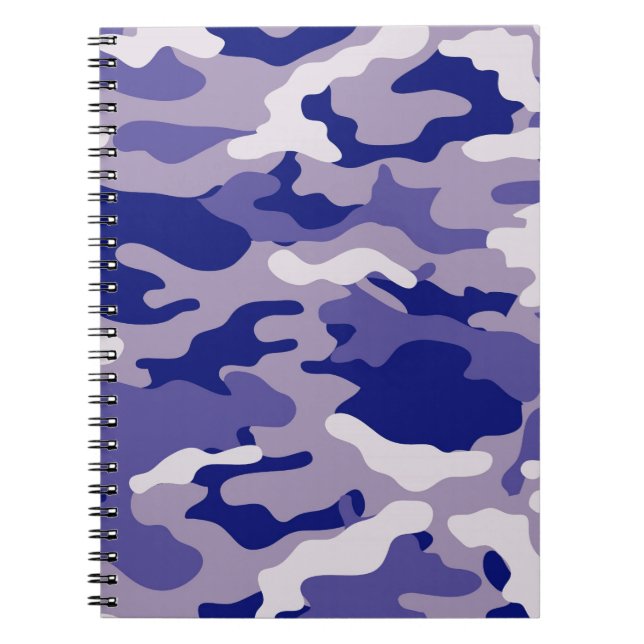 Camo Camping Hunting Blue Camouflage Notebook (Front)
