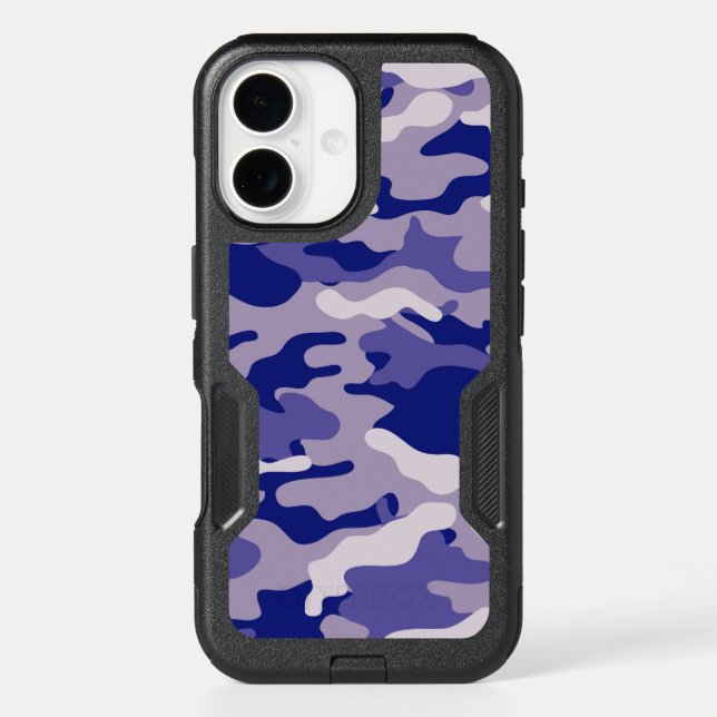 Camo Camping Hunting Blue Camouflage Otterbox iPhone Case (Back)