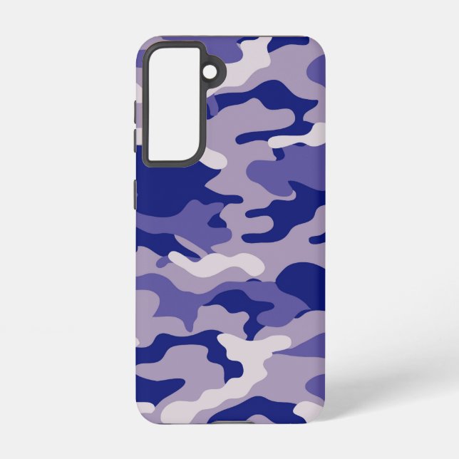 Camo Camping Hunting Blue Camouflage Samsung Galaxy Case (Back)