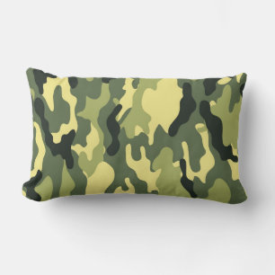 Camo Camping Hunting Green Camouflage Lumbar Pillow
