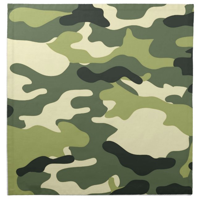 Camo Camping Hunting Green Camouflage Napkin (Front)