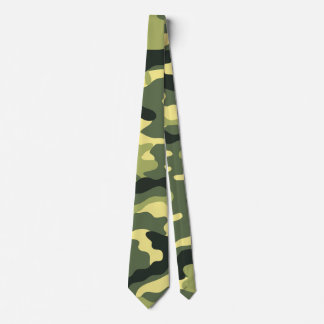 Camo Camping Hunting Green Camouflage Neck Tie