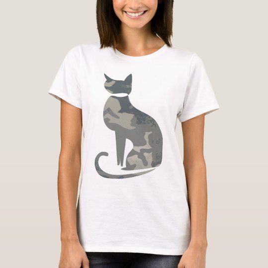Camo Cat Women's Fitted TShirt Zazzle