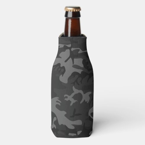 Camo Charcoal Gray Bottle Cooler