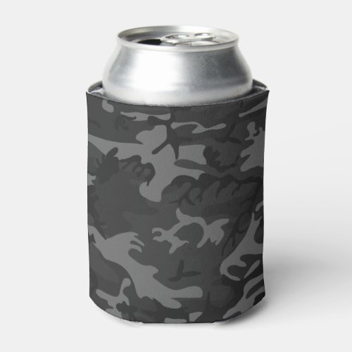 Camo Charcoal Gray Can Cooler