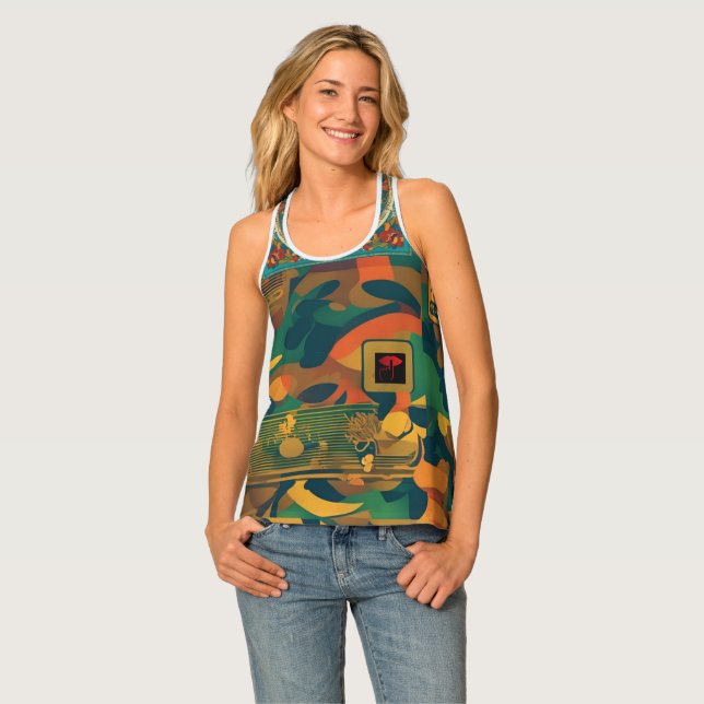 "Camo Chic: Women's Tank Top for Trendsetters" (Front Full)