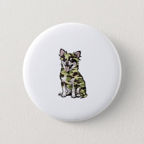 Camo Chihuahua Pet Owner Camouflage Dog Lover  Button