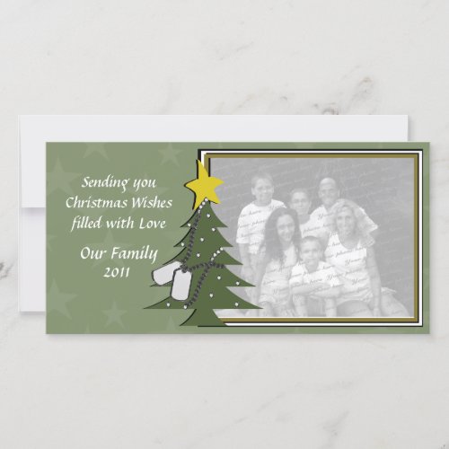 Camo Christmas Dogtags and Tree Holiday Card