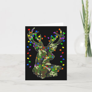 Camo Christmas Pajamas Hunting Reindeer With Deer Card