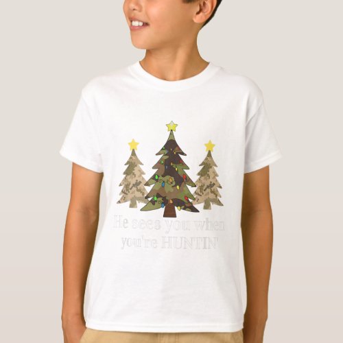 Camo Christmas Tree Hunting Accessories Men T_Shirt