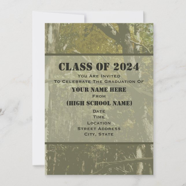 Camo Class Of 2024 Graduation Invitation (Front)