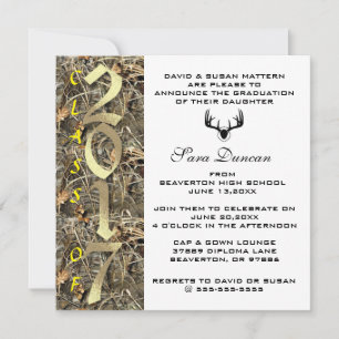 Camo Classic Elegant 2017 Graduation Invitation