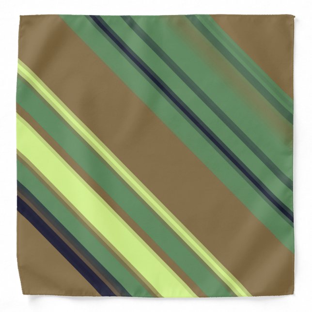 Camo Color Striped Pattern Bandana (Front)