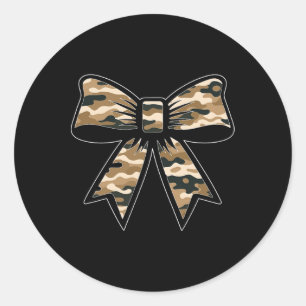 Camo Coquette Bow Duck Hunt Duck Hunting Women Gir Classic Round Sticker