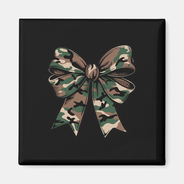 Camo Coquette Bow Duck Hunting Girls Women Deer Hu Magnet (Front)