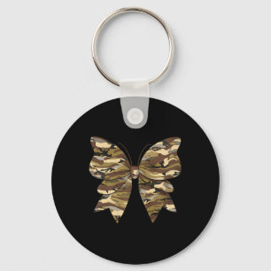 Camo Coquette Bow Duck Hunting Women Cute Butterfl Keychain
