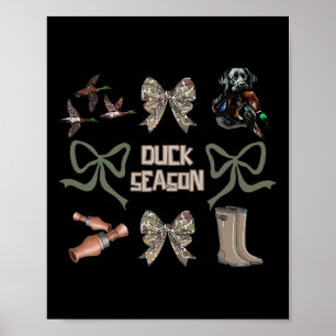 Camo Coquette Bow Duck Season Duck Hunting Women G Poster
