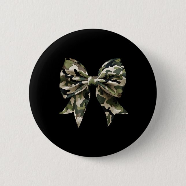 Camo Coquette Bow Hunt Duck Hunting Camouflage 1  Button (Front)