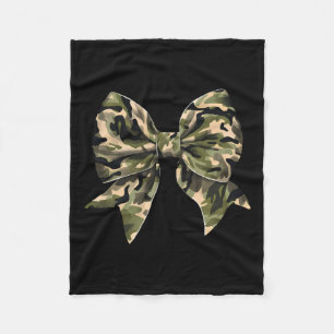 Camo Coquette Bow Hunt Duck Hunting Camouflage  Fleece Blanket