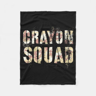 Camo Crayon Squad Eater Proud Corp Military I Hate Fleece Blanket