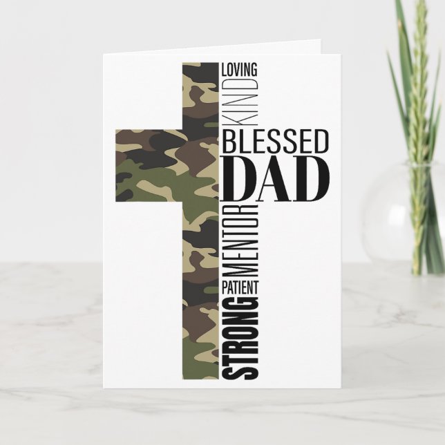 Camo Cross: A Father’s Strength Card (Front)