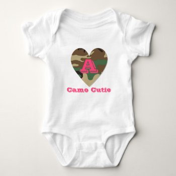 Camo Cutie Initial Baby Jersey Bodysuit by Danialy at Zazzle