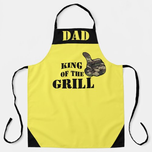 Camo Dad Aprons  King of the Grill Chef BBQ Lover Apron