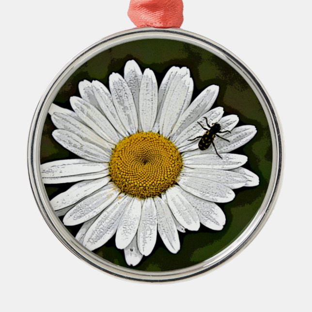 Camo Daisy Metal Ornament (Front)