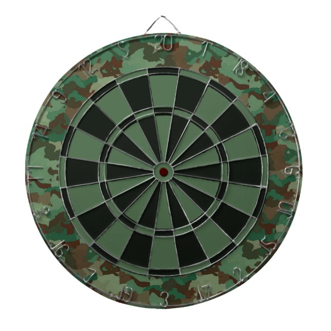 Camo Dartboard With Darts (Front)
