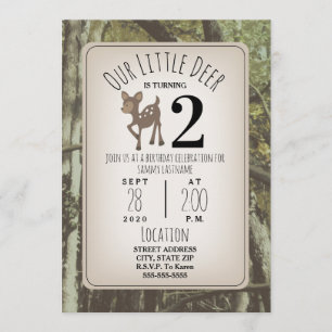 Camo Deer Birthday Invitation