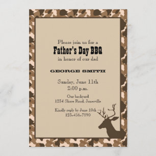 Camo Deer Father's Day Party Invitation