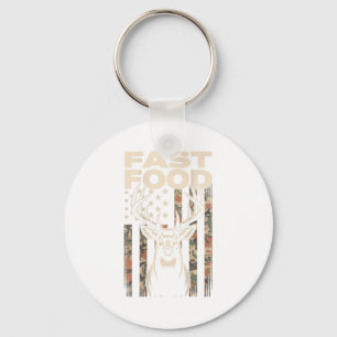 Camo Deer Hunting Fast Food Gag Hunter Gift Funny  Keychain