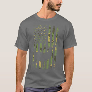 Camo Deer Hunting Flag T-Shirt