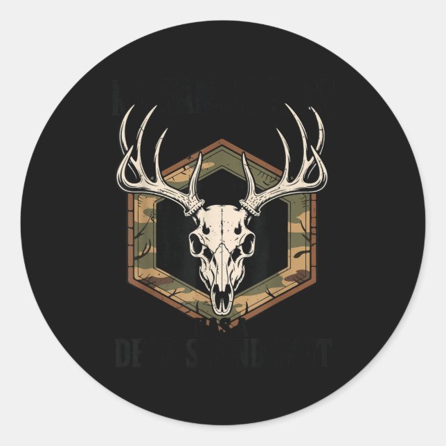 Camo Deer Hunting My Family Tree Has Deer Stand In Classic Round Sticker (Front)